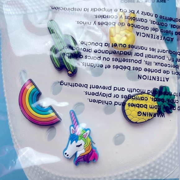 CROC Jibbitz Charms Unicorn Cactus Peace Rainbow - Picture 6 of 6
